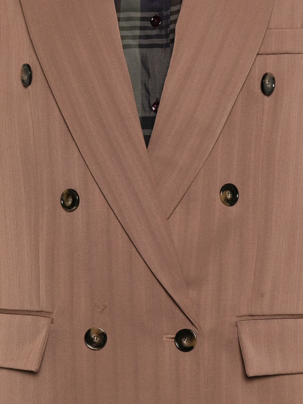 Stella McCartney Double-Breasted Viscose Blazer Leather Brown