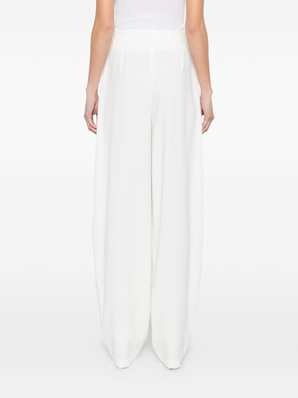 Elisabetta Franchi Wide-Leg Tailored Trousers Ivory