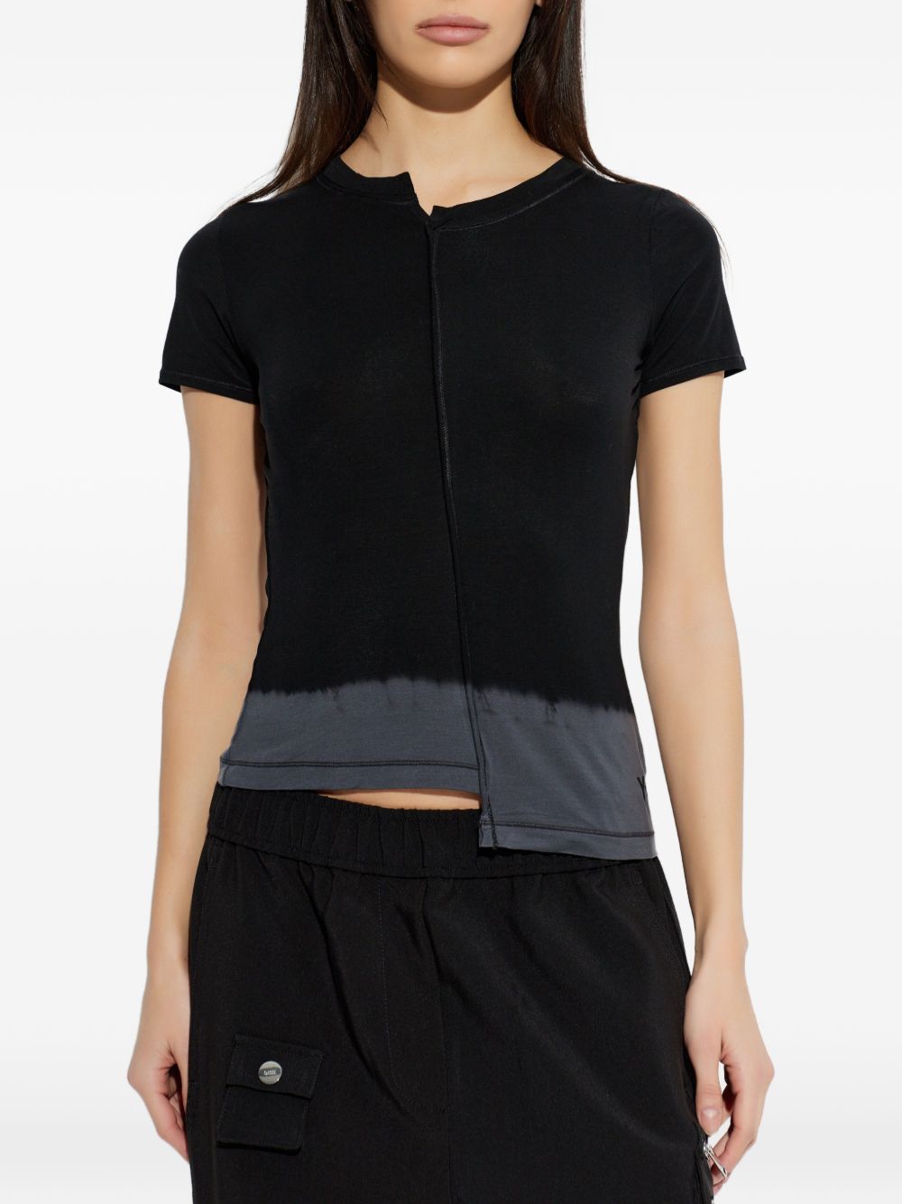 Y-3 Dip-Dye Asymmetric T-Shirt Black Black