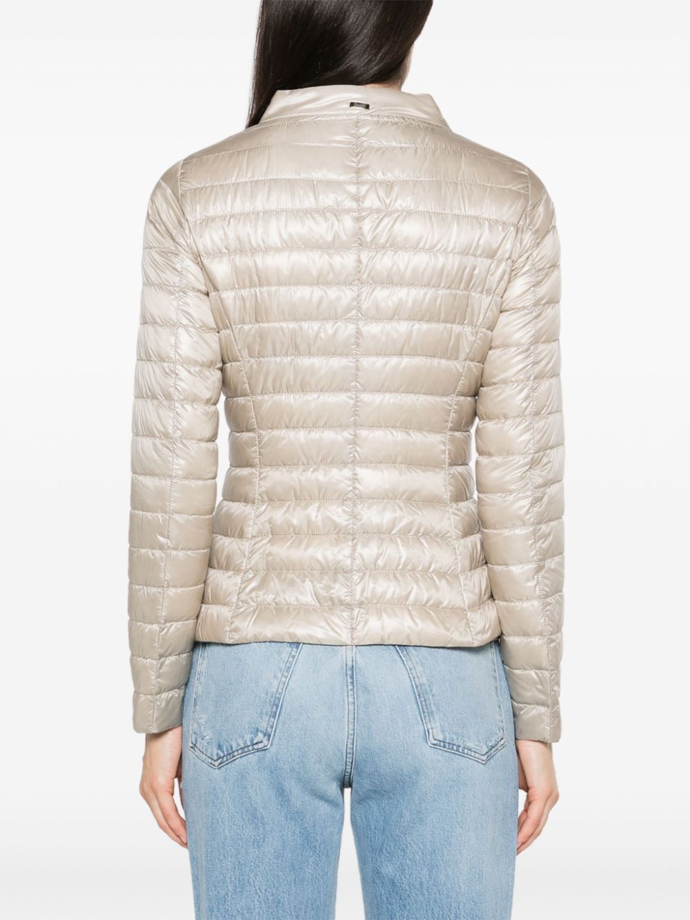 HERNO Feather Down Quilted Short Jacket Powder