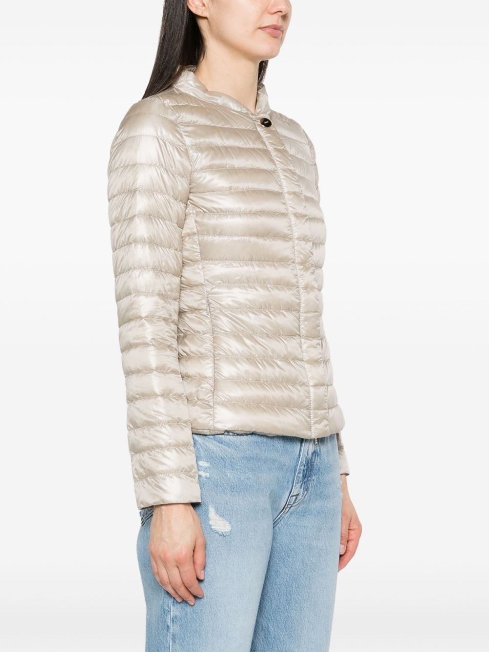 HERNO Feather Down Quilted Short Jacket Powder