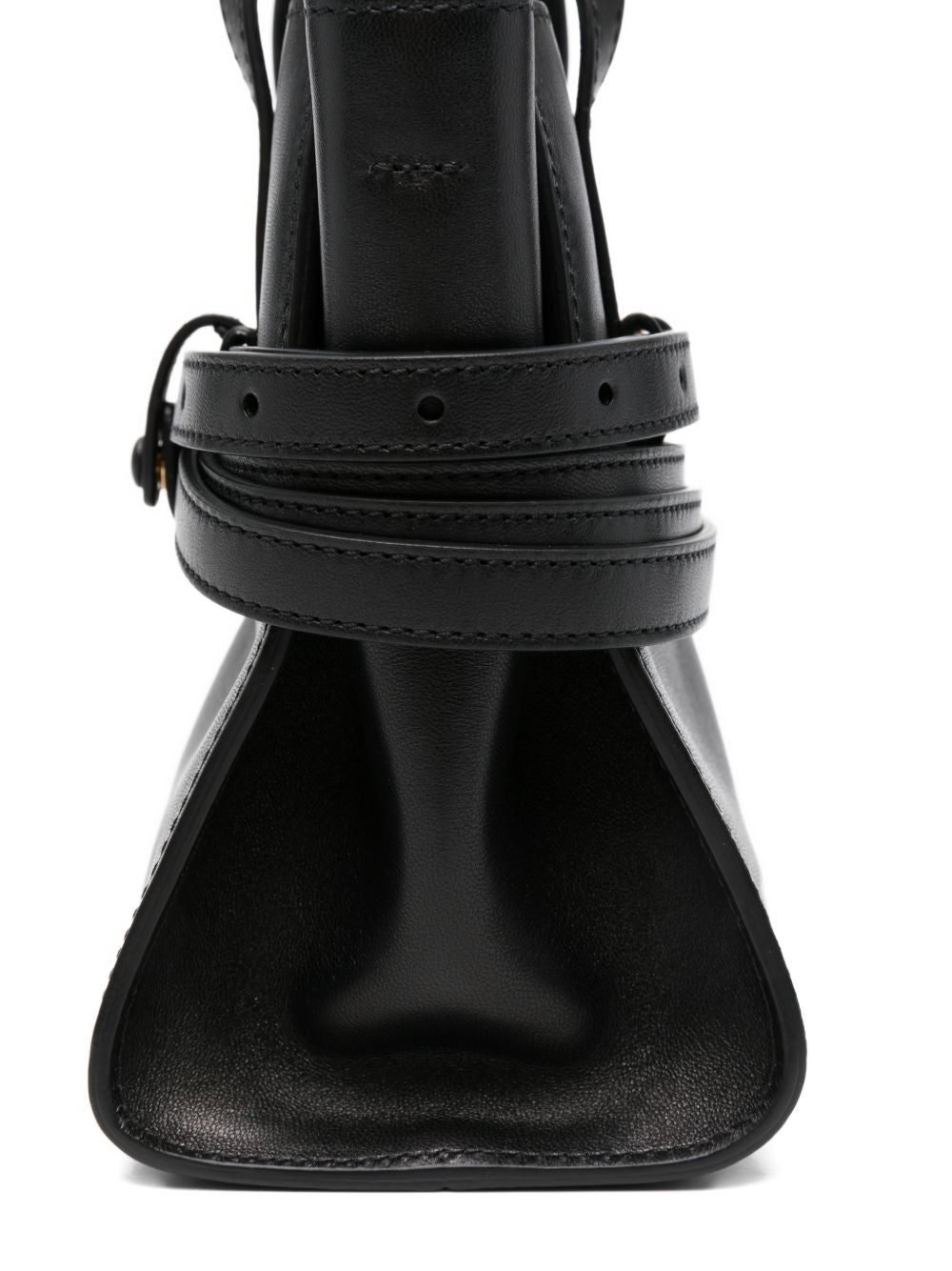 Moschino Tie Me Small Leather Bag Black Black