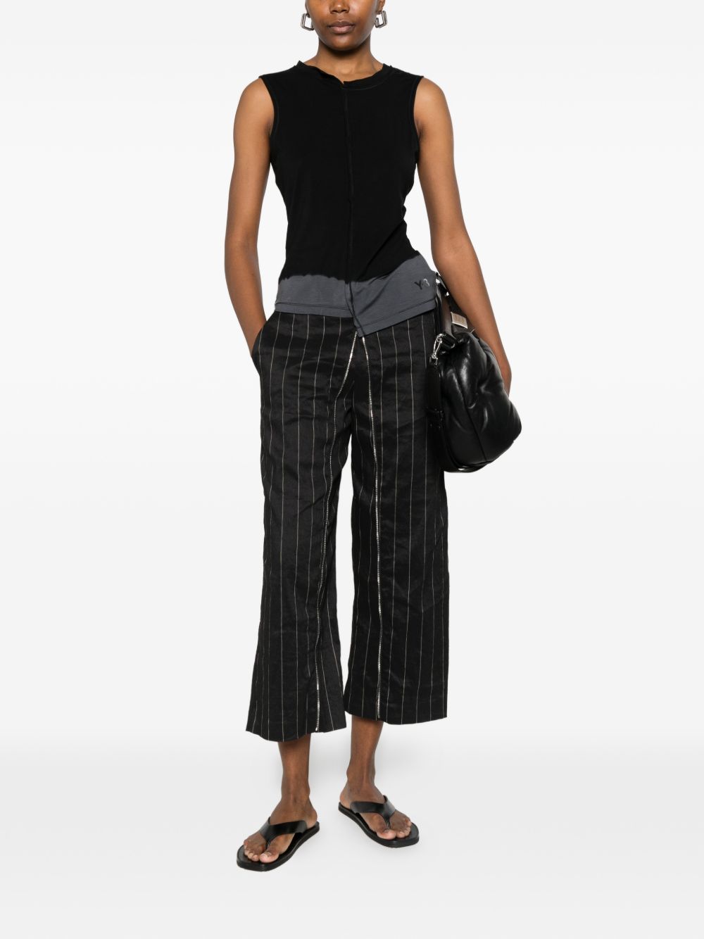 Y-3 Asymmetric Sleeveless Tank Top Black