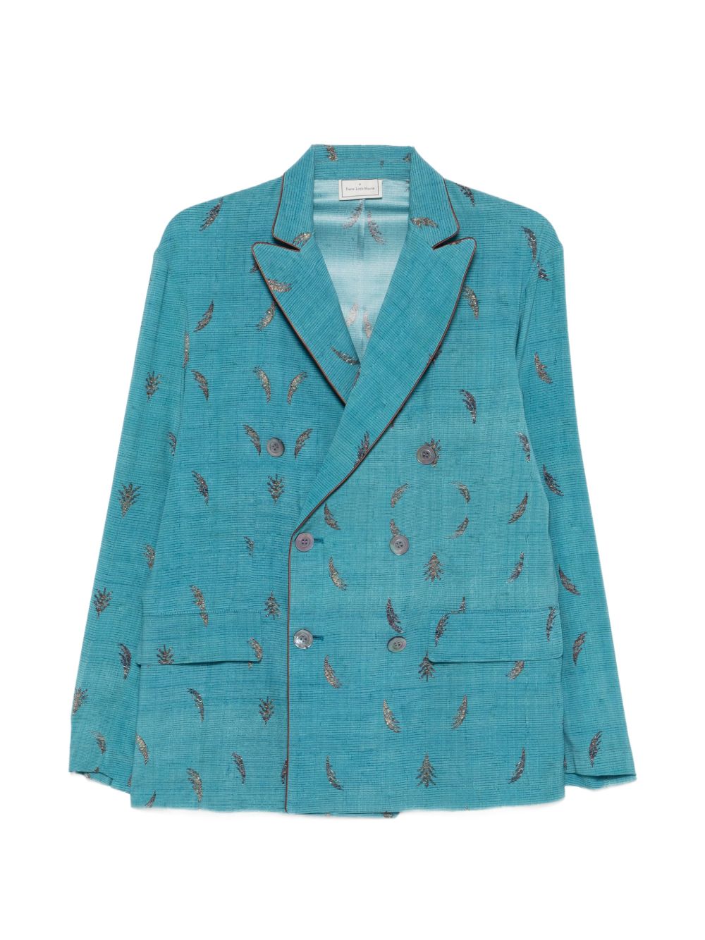 Pierre Louis Mascia Double-Breasted Silk Jacket Clear Blue