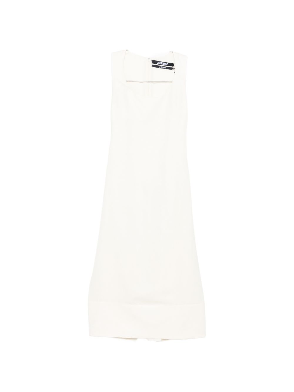 JACQUEMUS Long Linen Apron Dress White