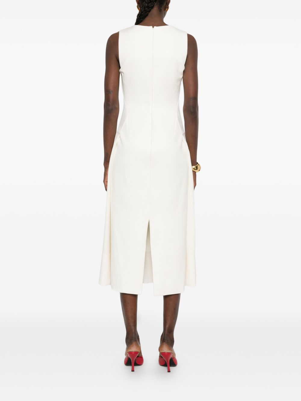 JACQUEMUS Long Linen Apron Dress White