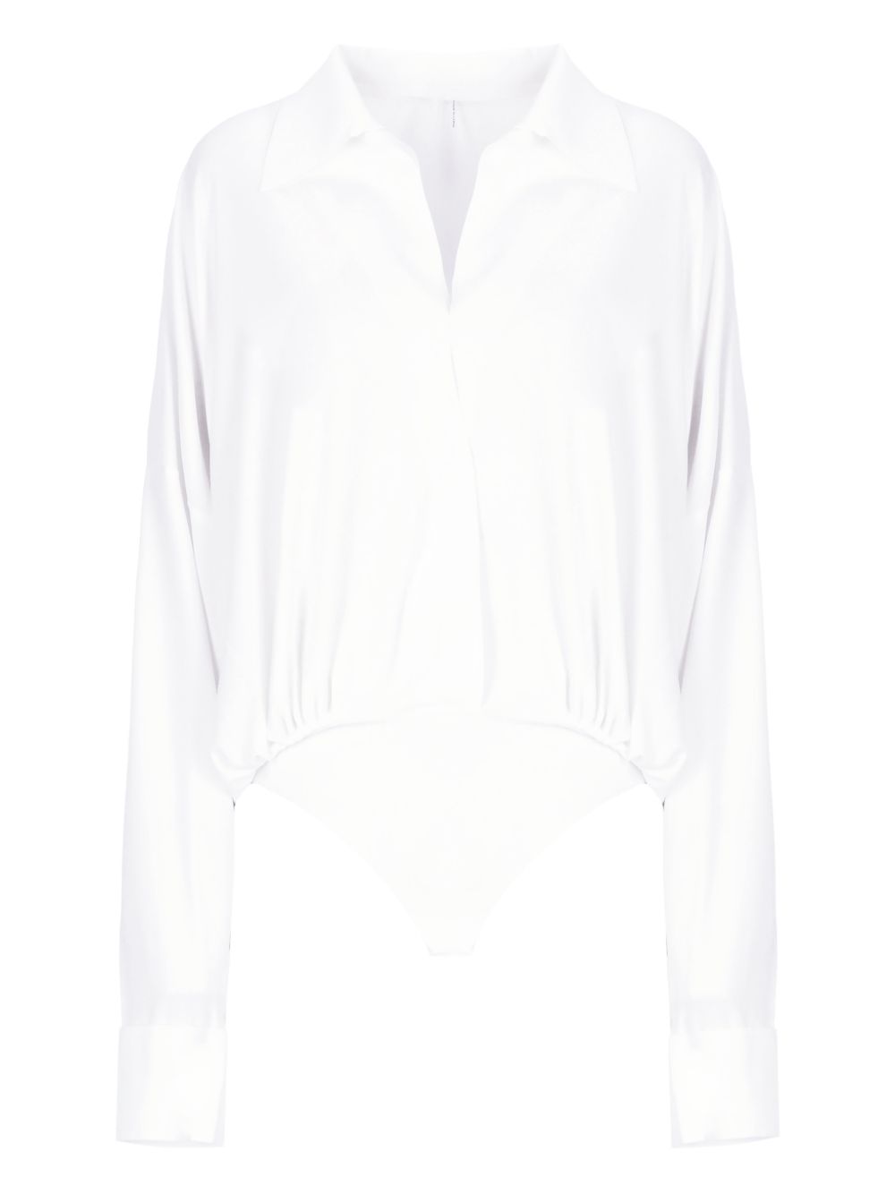 Norma Kamali Oversized Shirt Bodysuit White