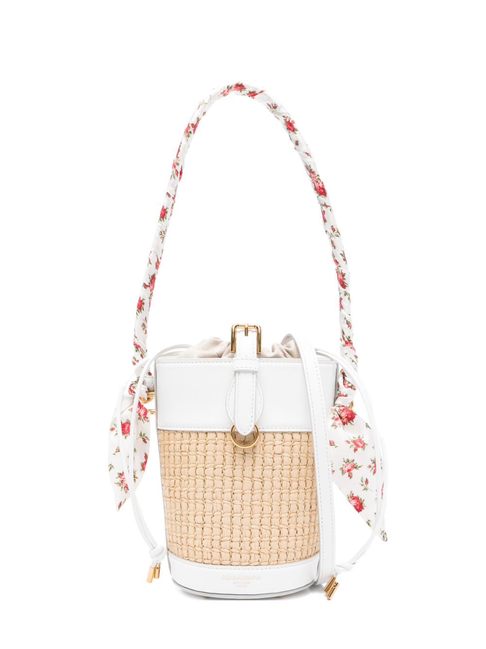 Dolce & Gabbana Capri Rafia Bucket Bag Beige