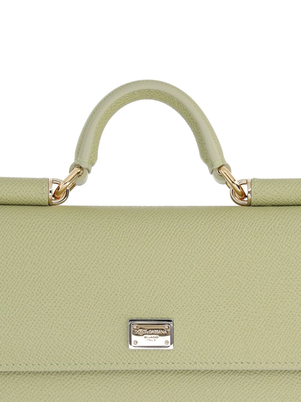 Dolce & Gabbana Mini Leather Top Handle Bag Light Green