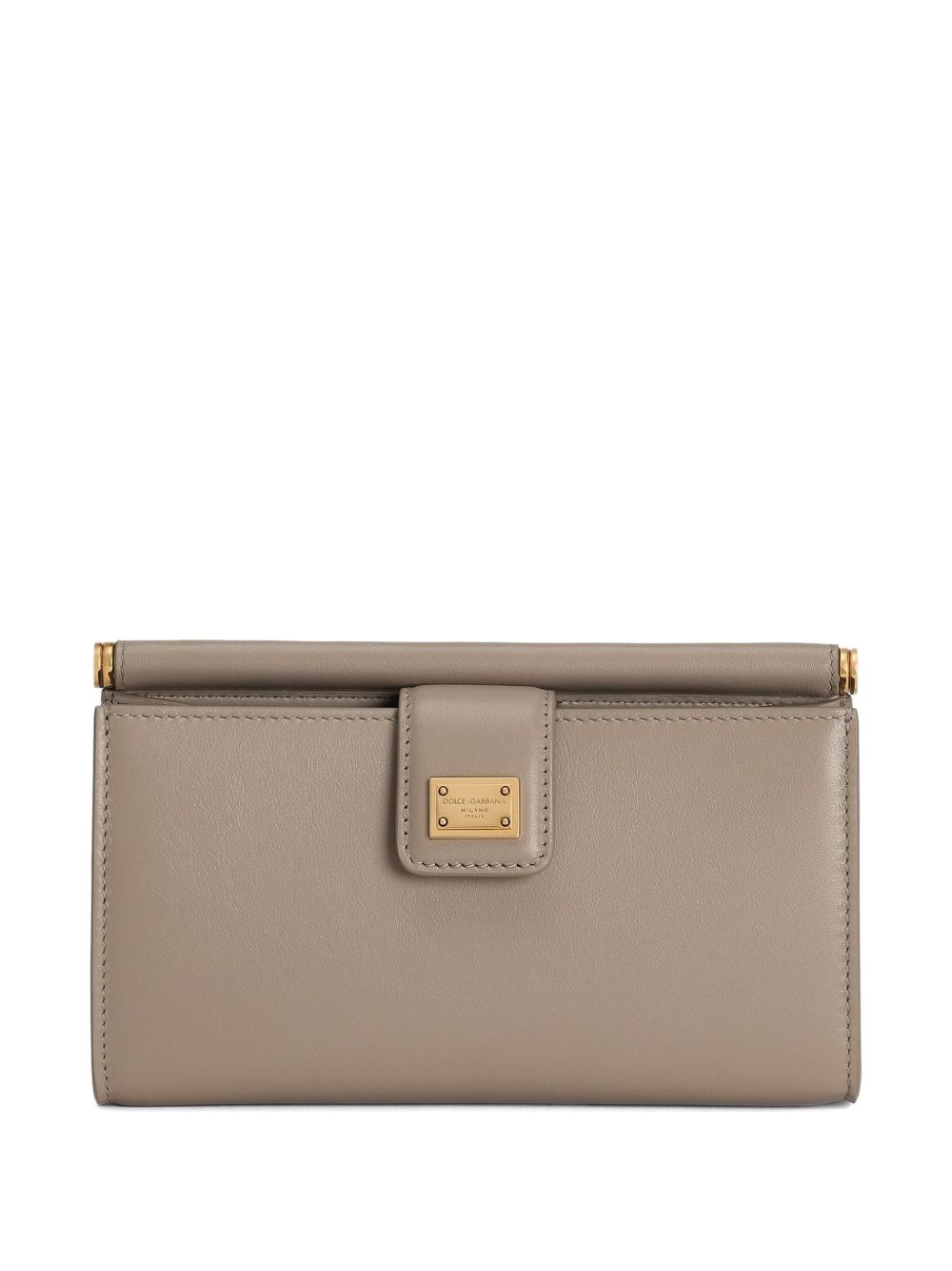Dolce & Gabbana Leather Phone Clutch Bag Brown
