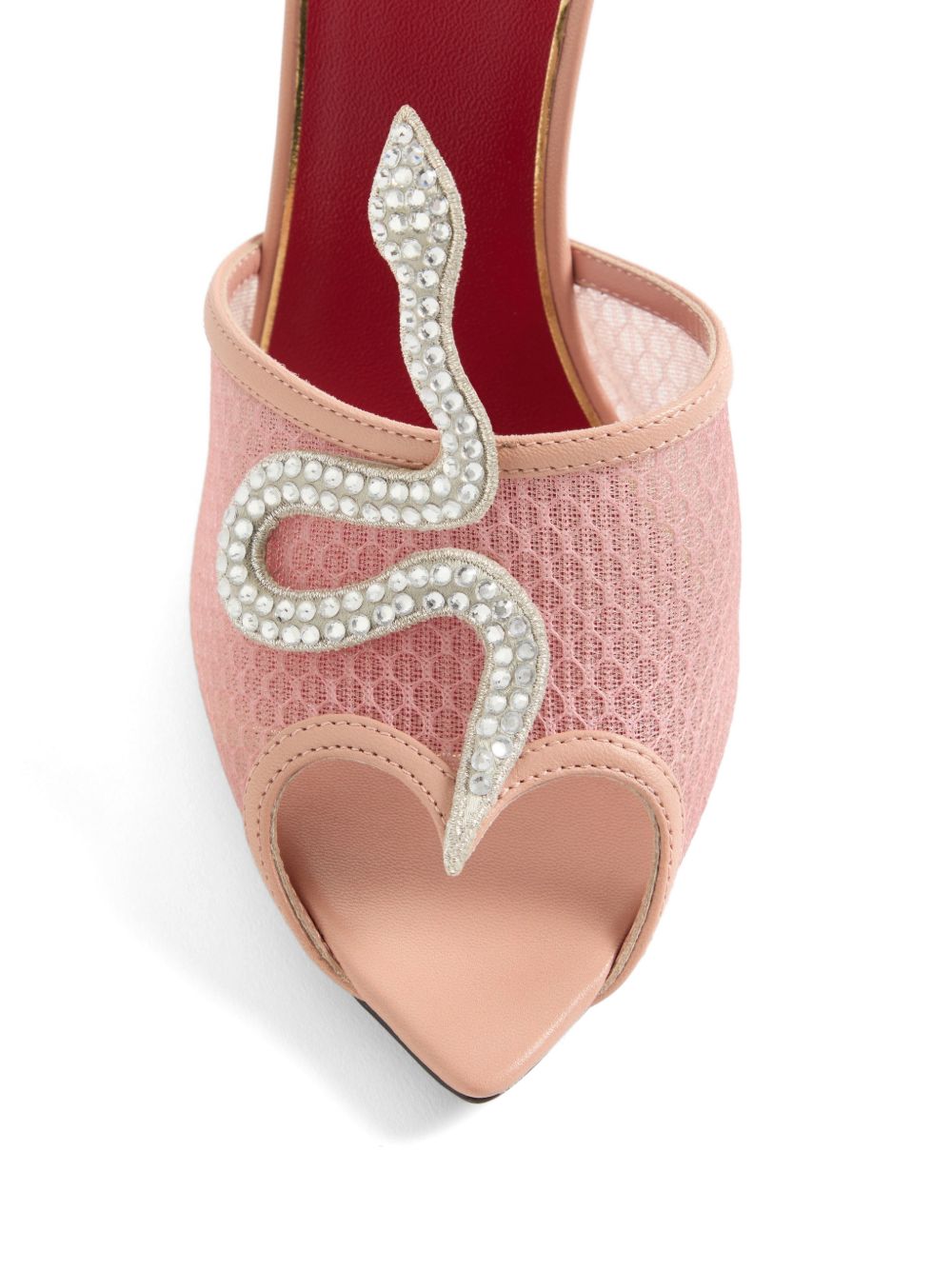 Valentino Garavani Coeur Vipère leather mules PINK