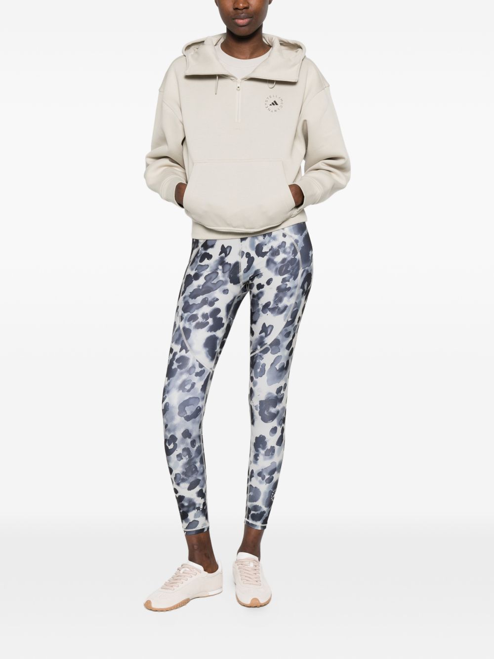 Adidas By Stella McCartney Animal Print 7/8 Leggings BLACK
