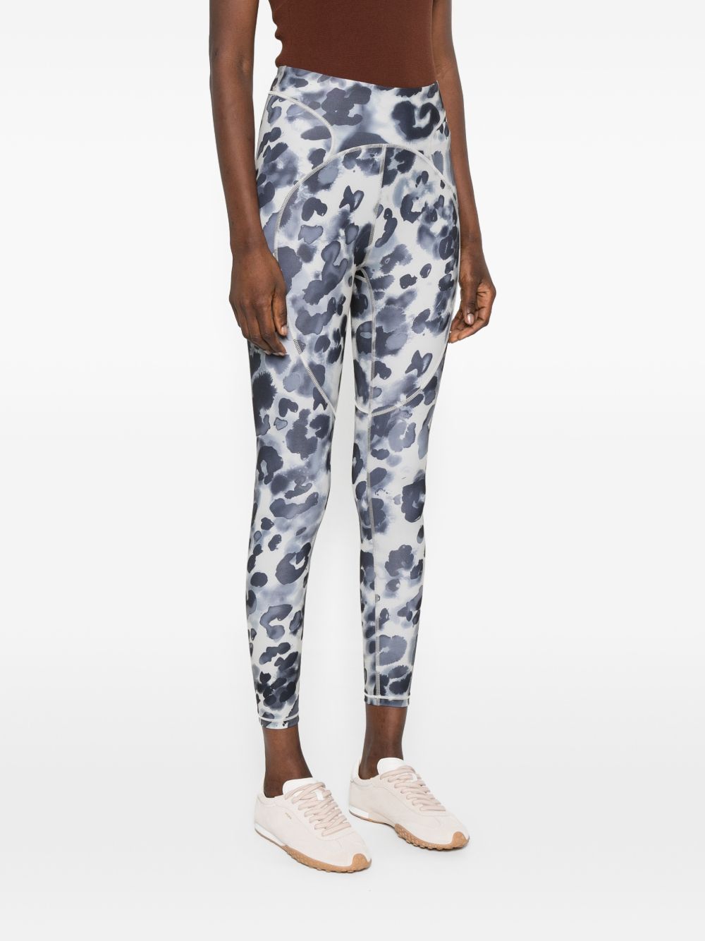 Adidas By Stella McCartney Animal Print 7/8 Leggings BLACK