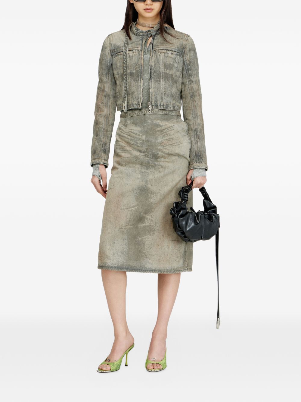 Diesel Racer Collar Denim Jacket Black