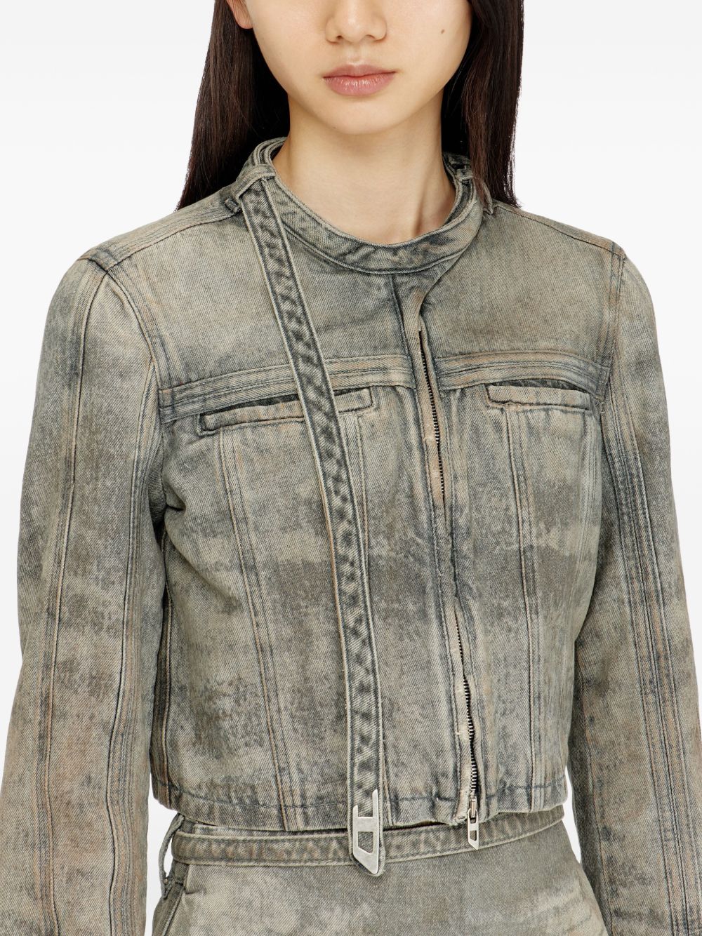 Diesel Racer Collar Denim Jacket Black