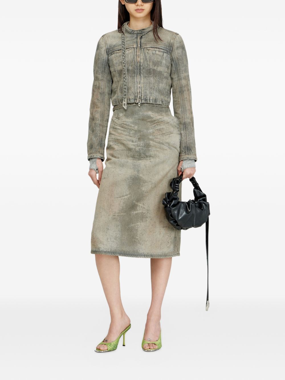 Diesel High-Waist Denim Shorts Black