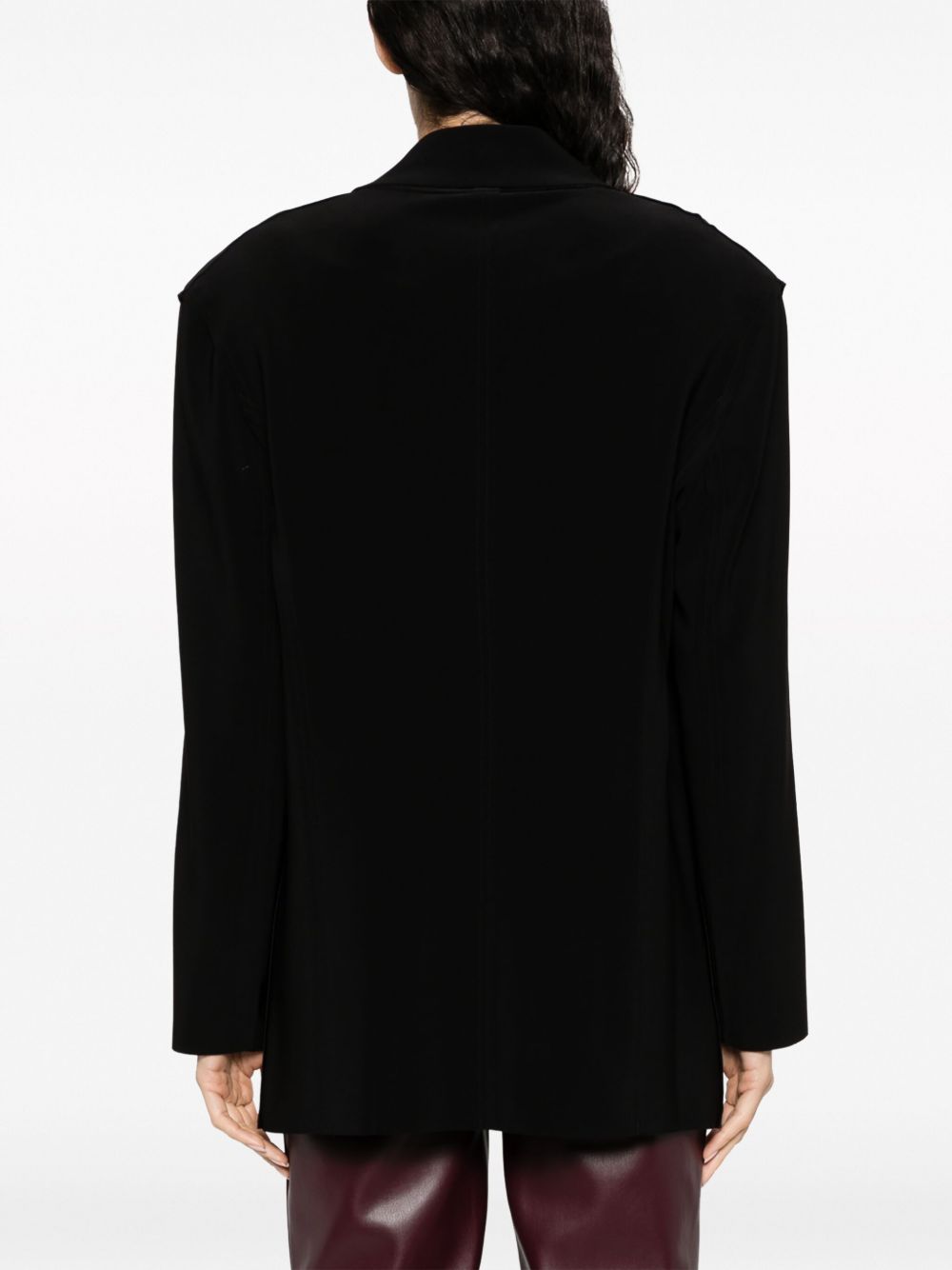 Norma Kamali Oversized Belted Single-Breasted Coat Black