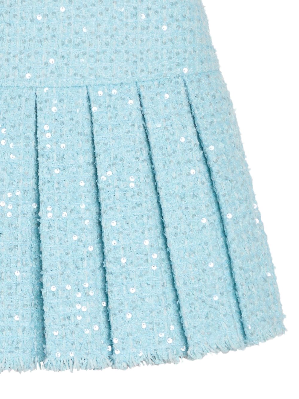 Alice + Olivia Sequin Pleated Mini Skirt Clear Blue clear blue