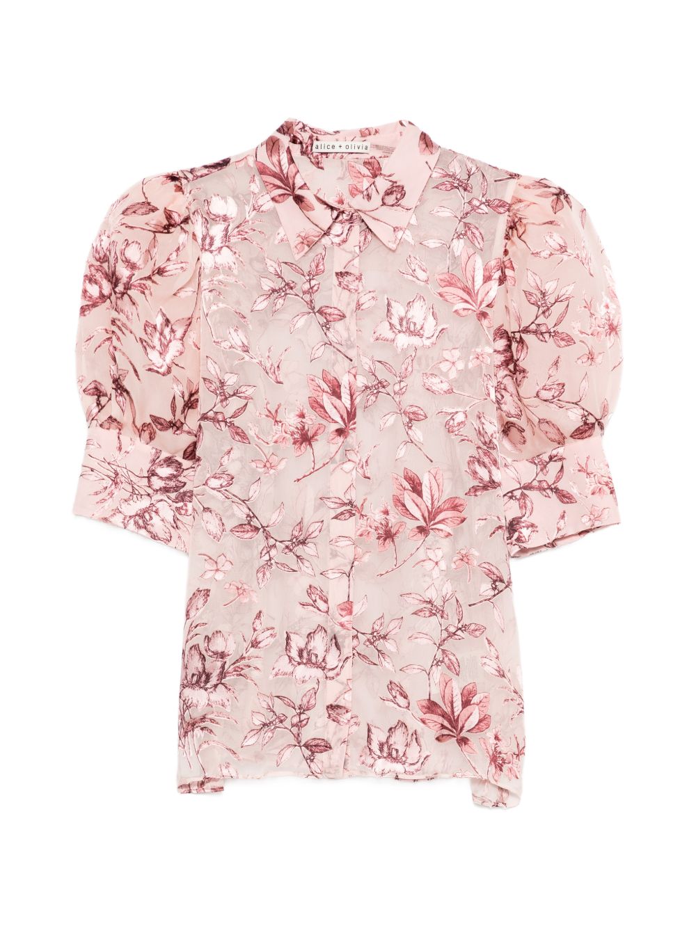 Alice + Olivia Floral Print Scrunched Top Pink