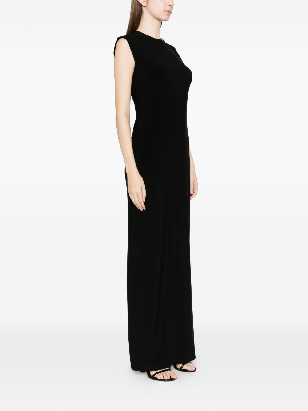 Norma Kamali Sleeveless Fitted Long Dress Black