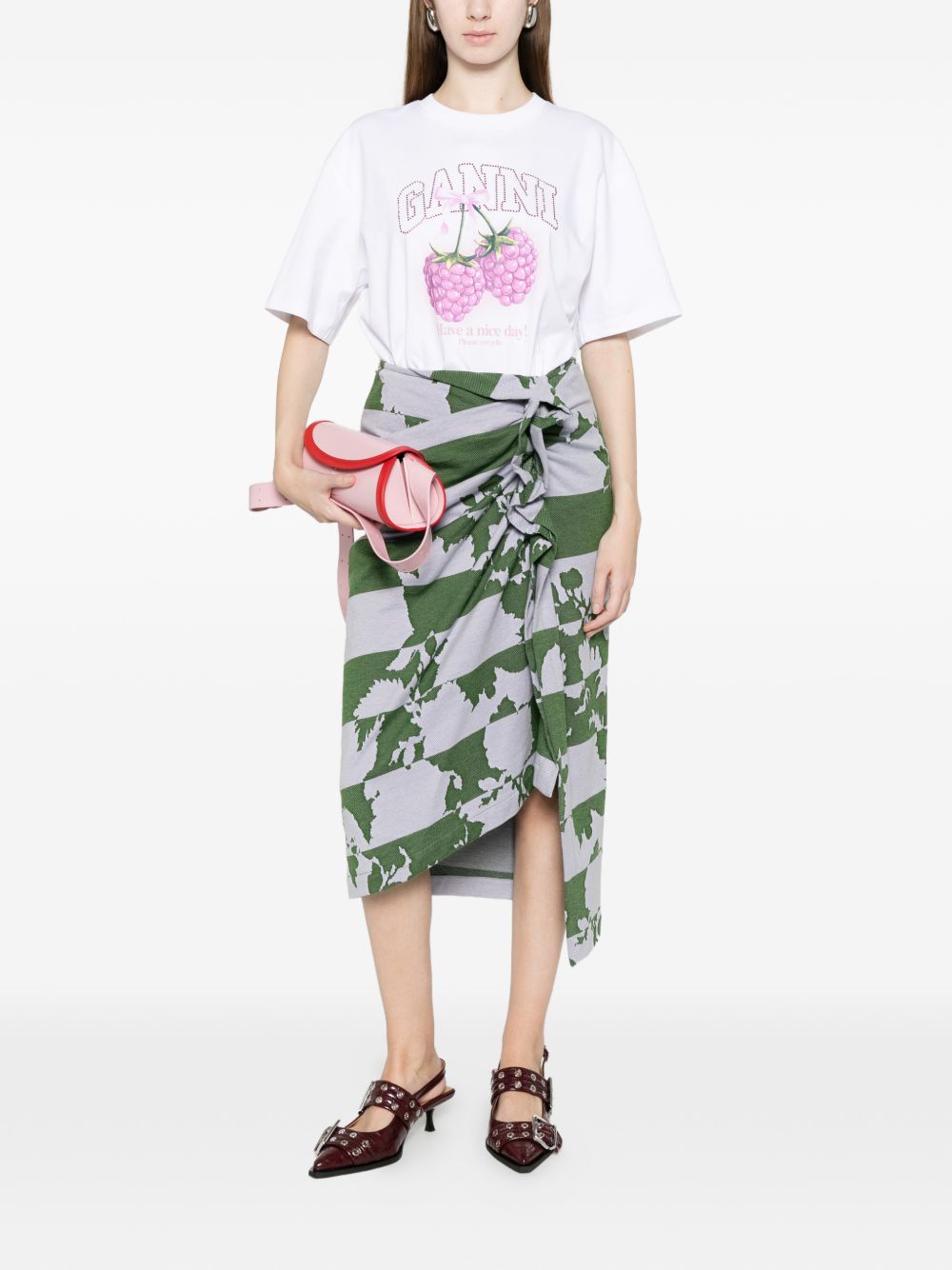 Ganni Graphic Cotton T-Shirt White