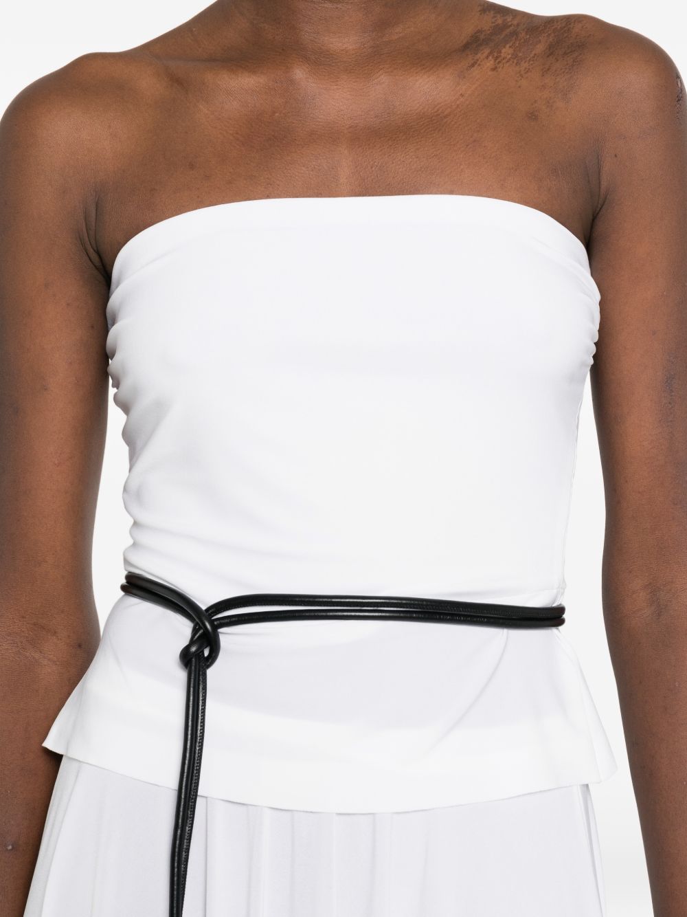 Norma Kamali Ruched Strapless Top White White