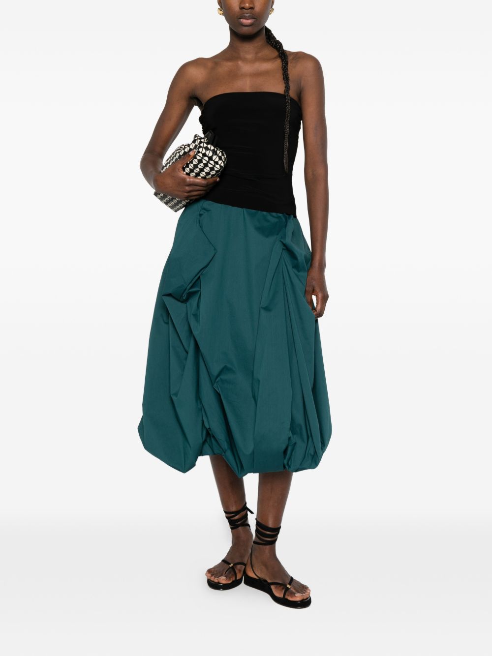 Norma Kamali Ruched Strapless Bandeau Top Black black