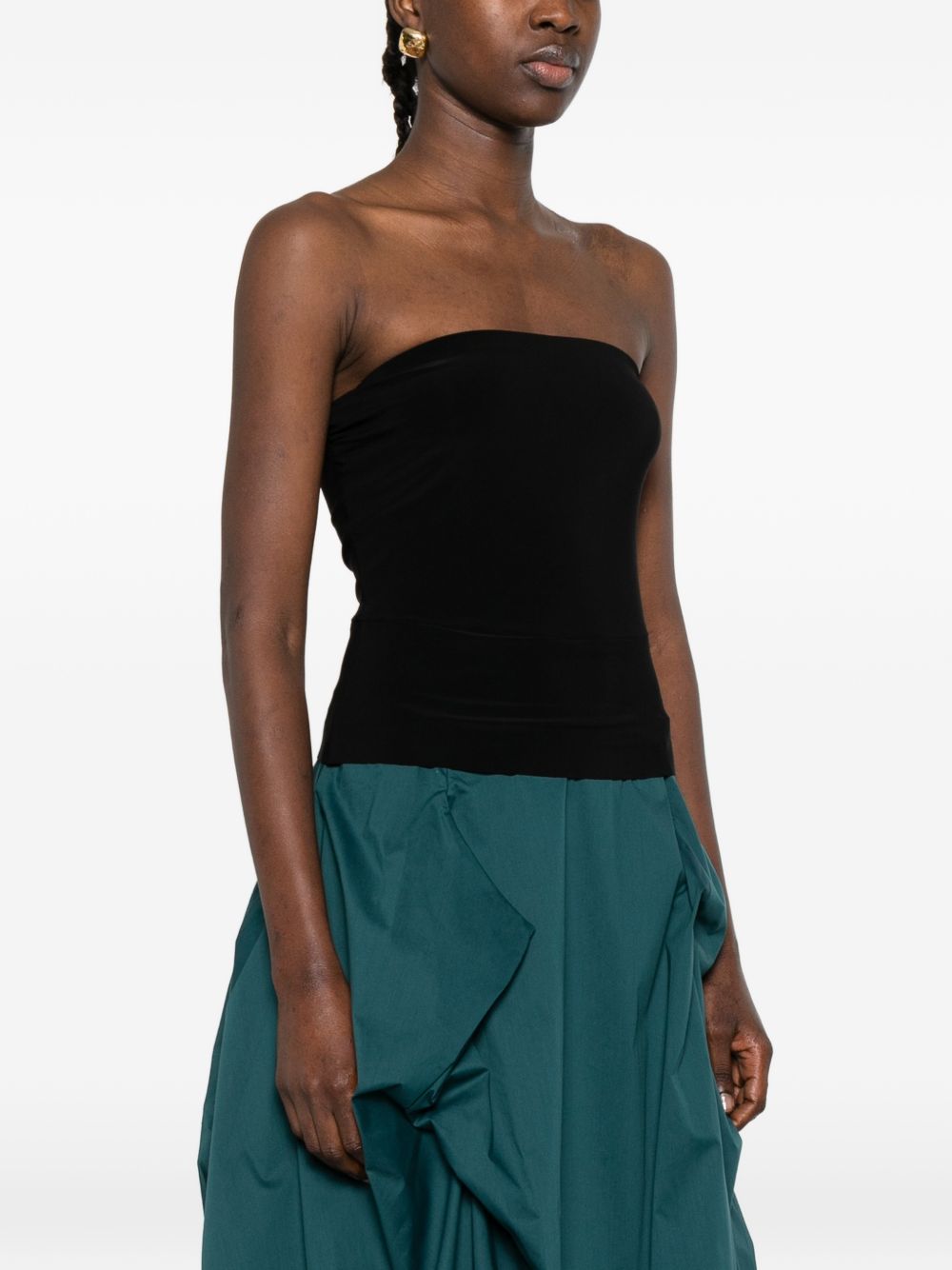 Norma Kamali Ruched Strapless Bandeau Top Black black