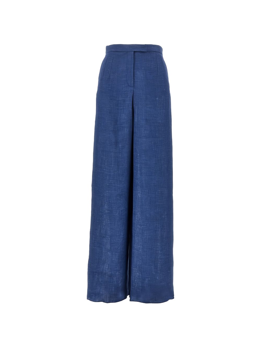 Emporio Armani Wide Leg Linen Trousers Blue