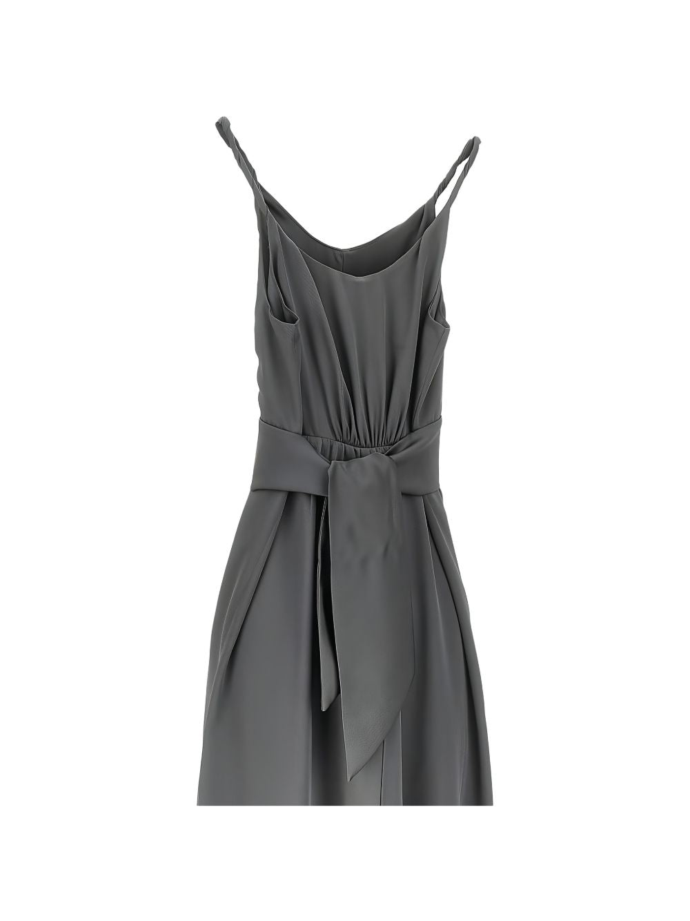 Emporio Armani V-Neck Gathered Mini Dress Grey