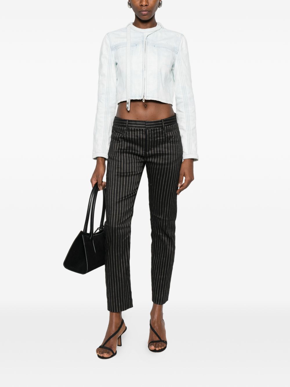 Diesel Zip Denim Cotton Jacket Clear Blue