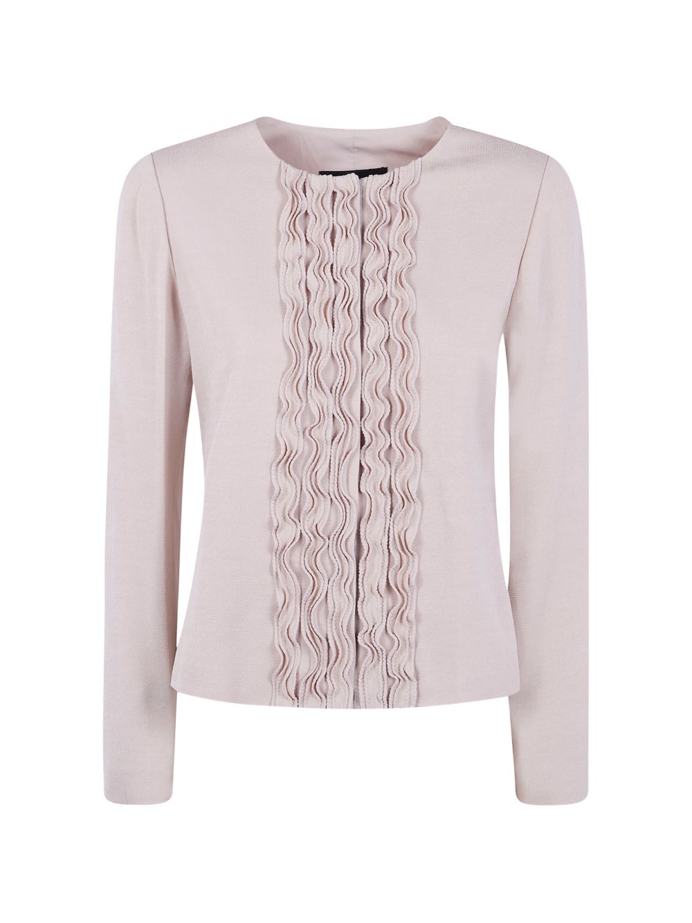 Emporio Armani Ruffled Beige Long Jacket Beige