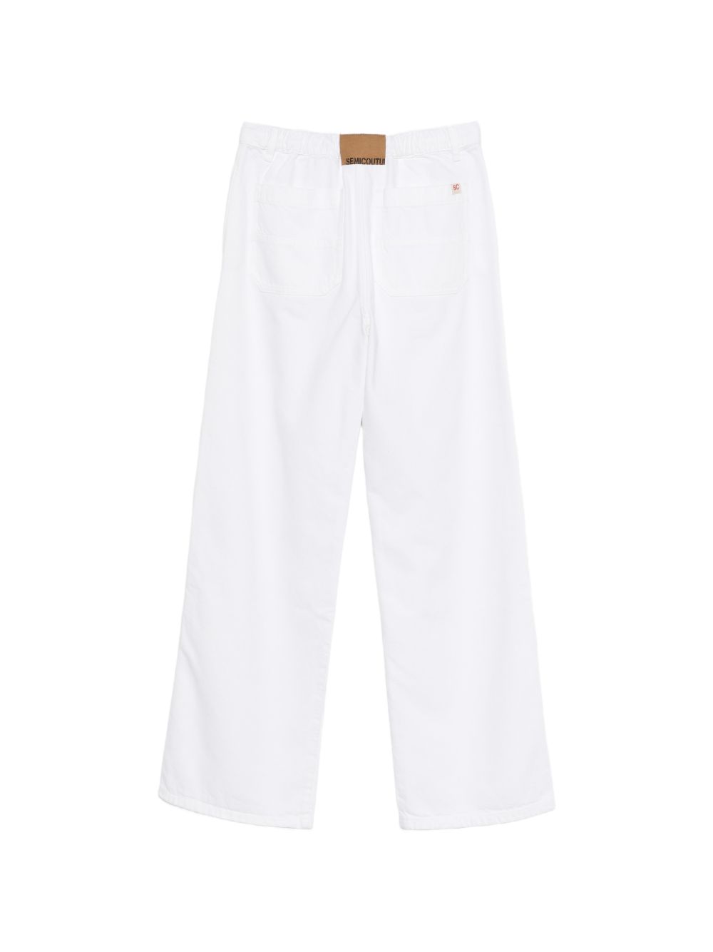 Semicouture Wide Leg Drawstring Trousers White white