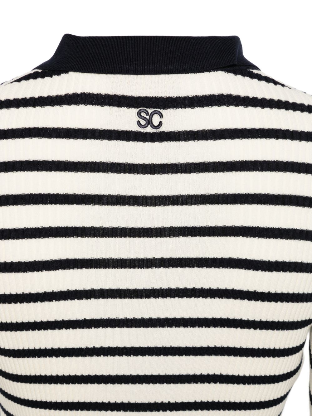 Semicouture Striped Cotton Polo Shirt Blue