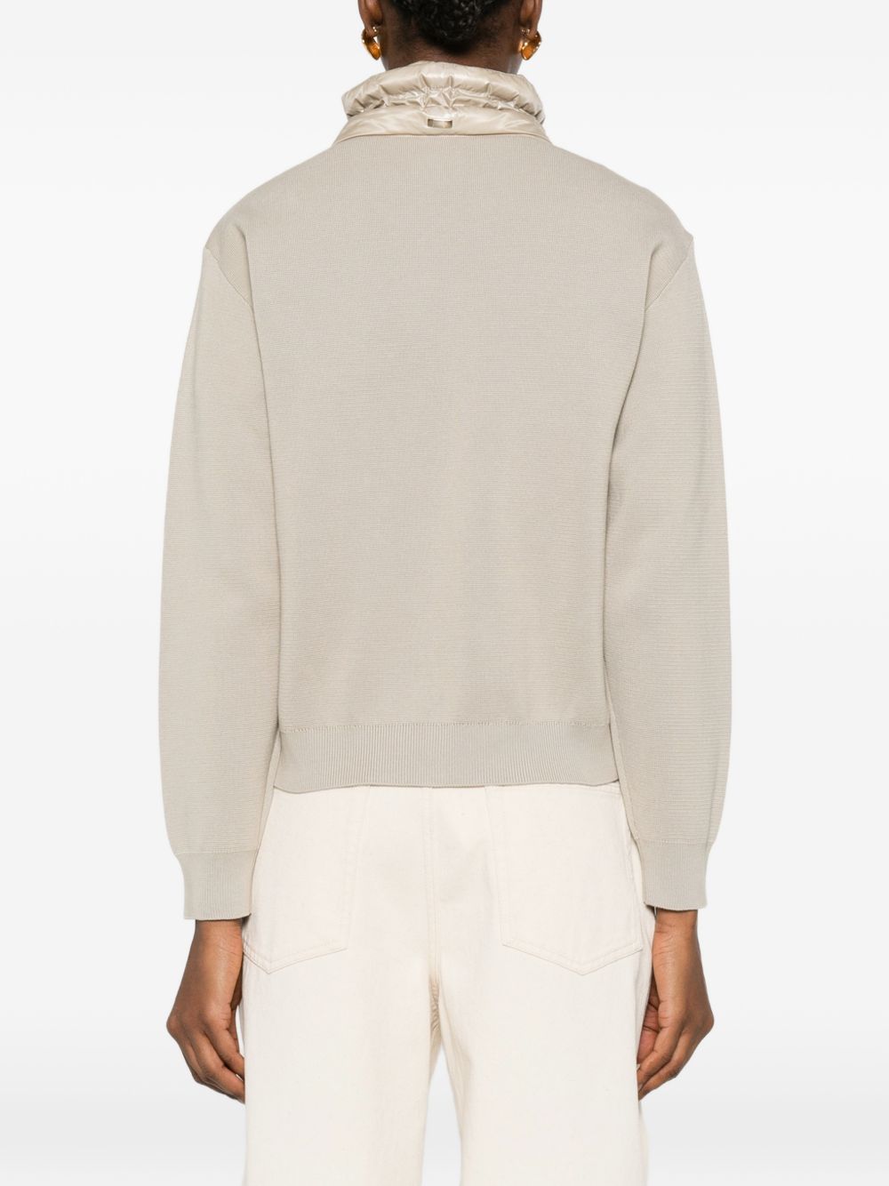 HERNO Quilted High-Neck Zip Jacket Powder powder