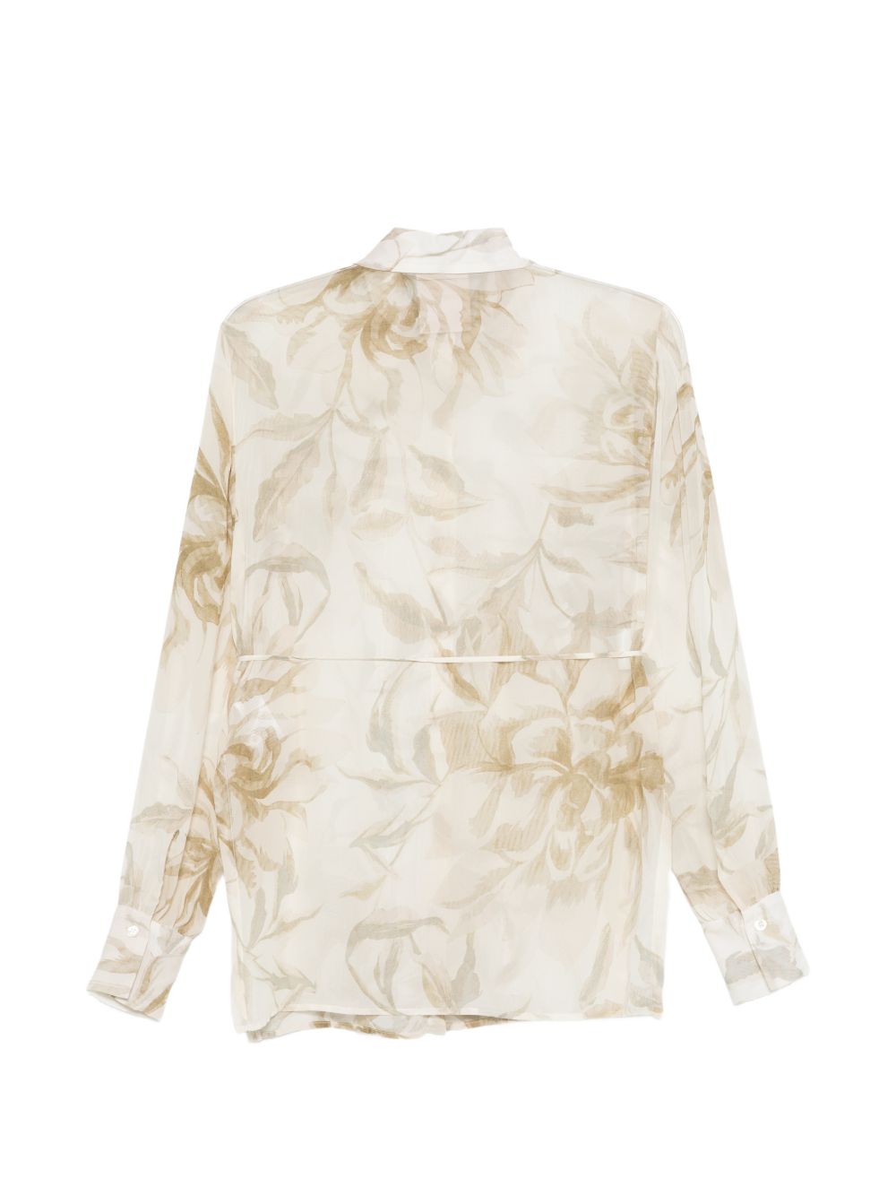 Semicouture Floral Print Tie Shirt Beige