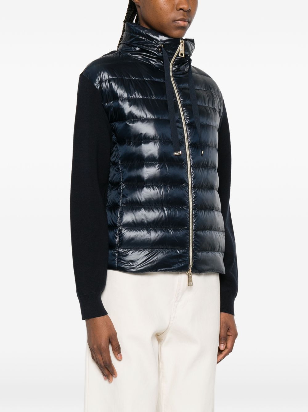 herno quilted zip jacket blue blue