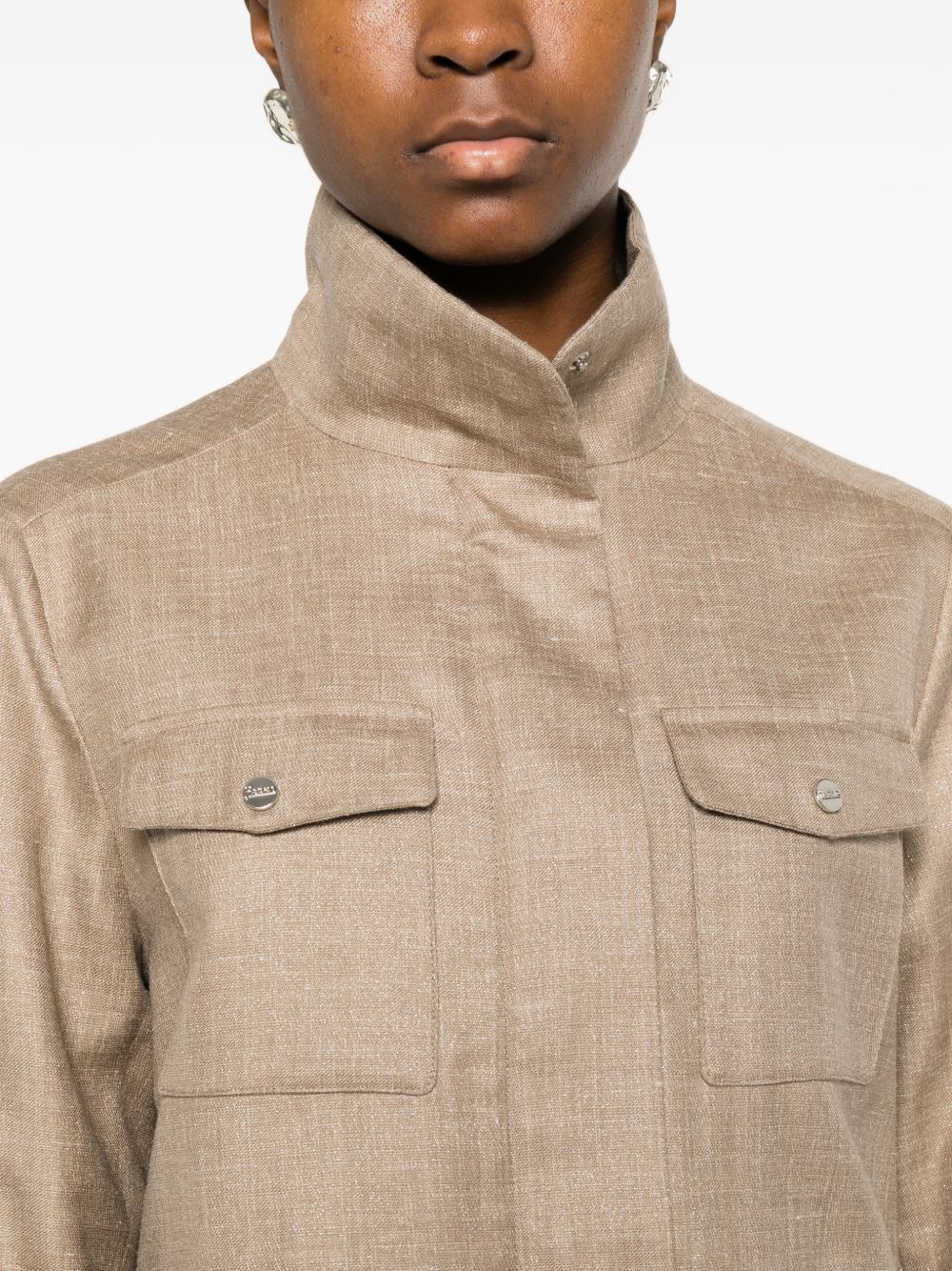 Herno Chest Pocket Fabric Jacket Camel camel