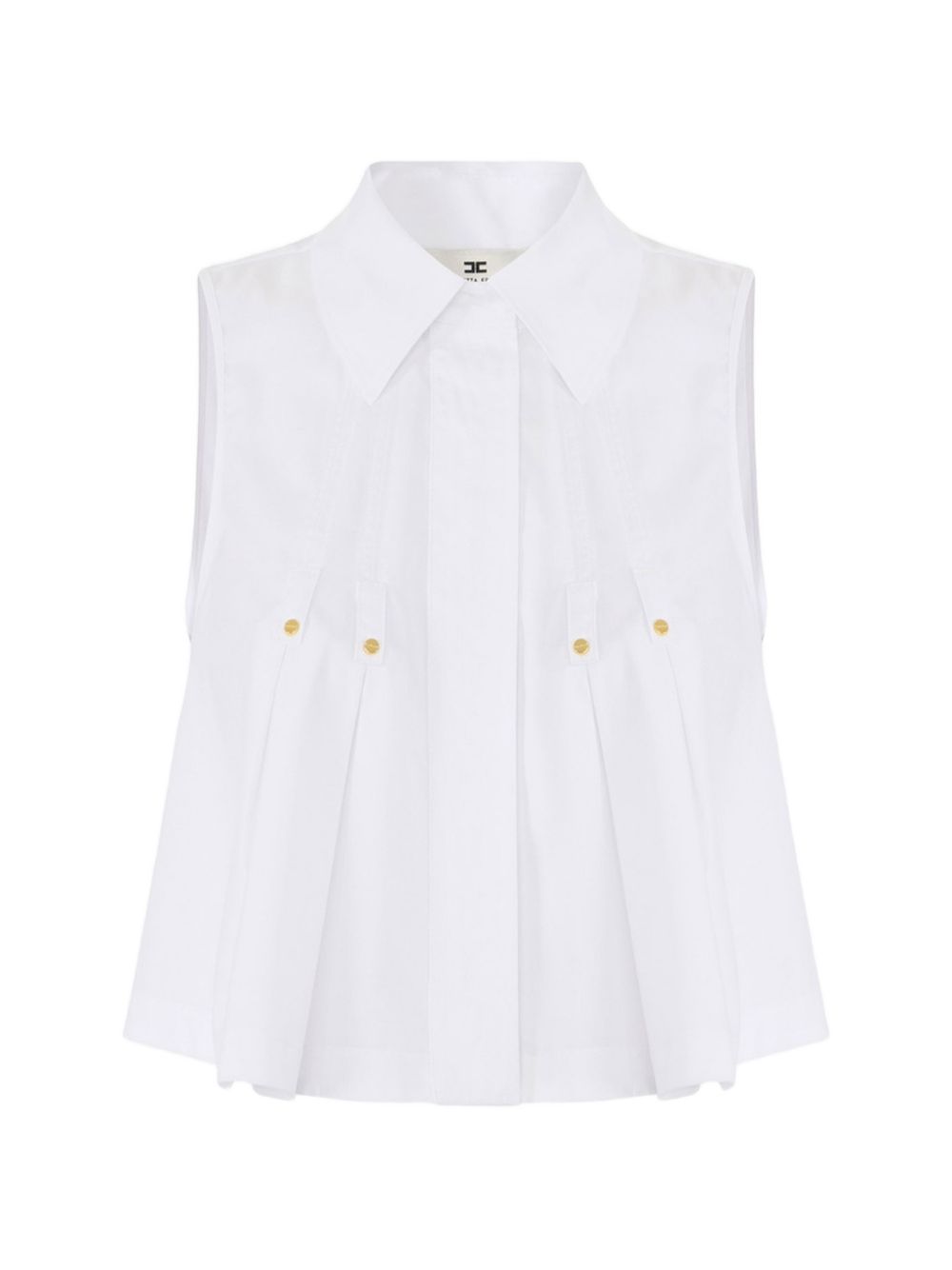Elisabetta Franchi Sleeveless Pleated Shirt White White