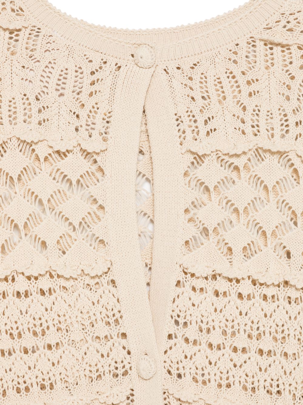 Semicouture Crochet Knit Cardigan White