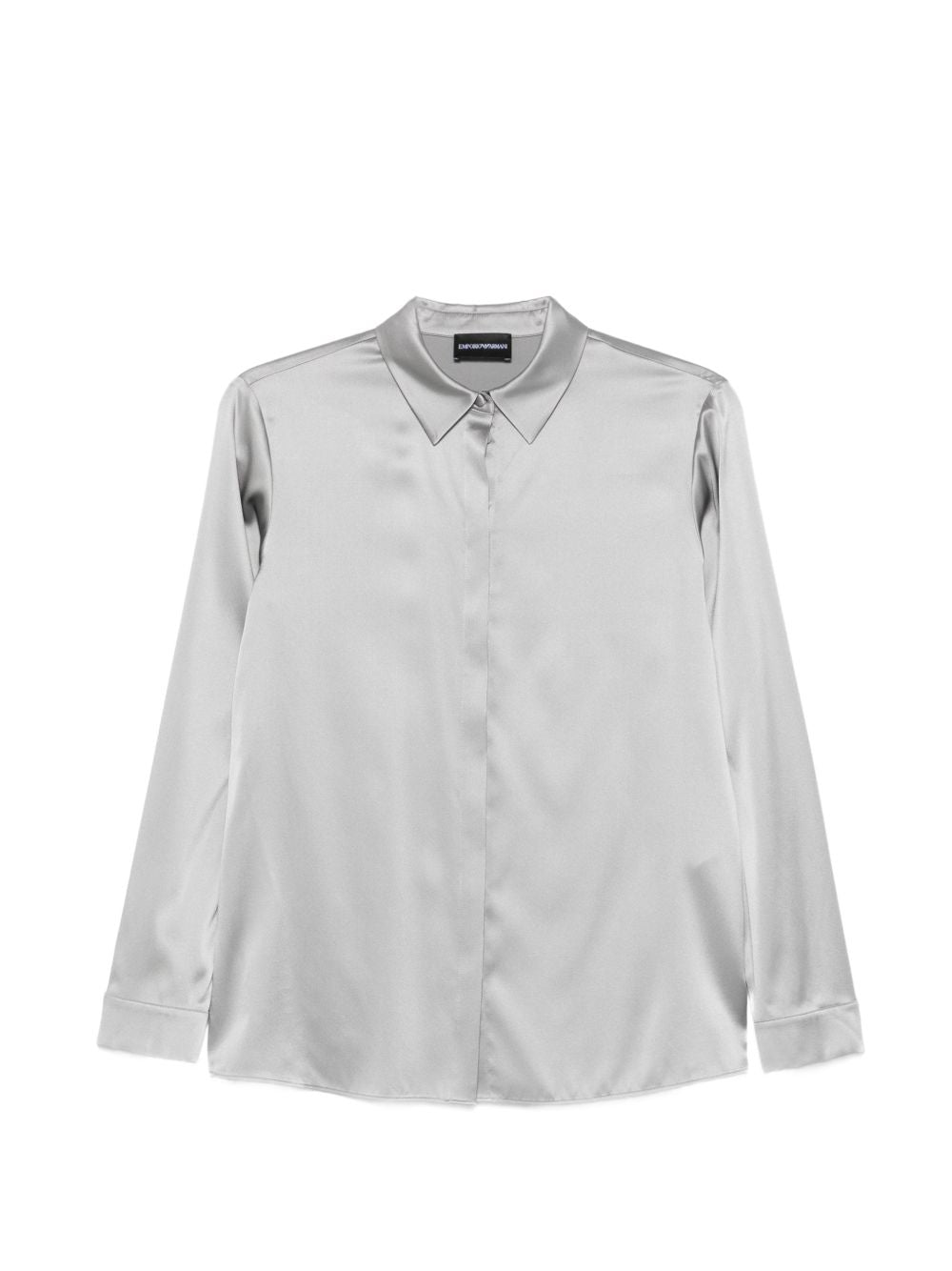Emporio Armani Silk Long Sleeve Shirt Grey