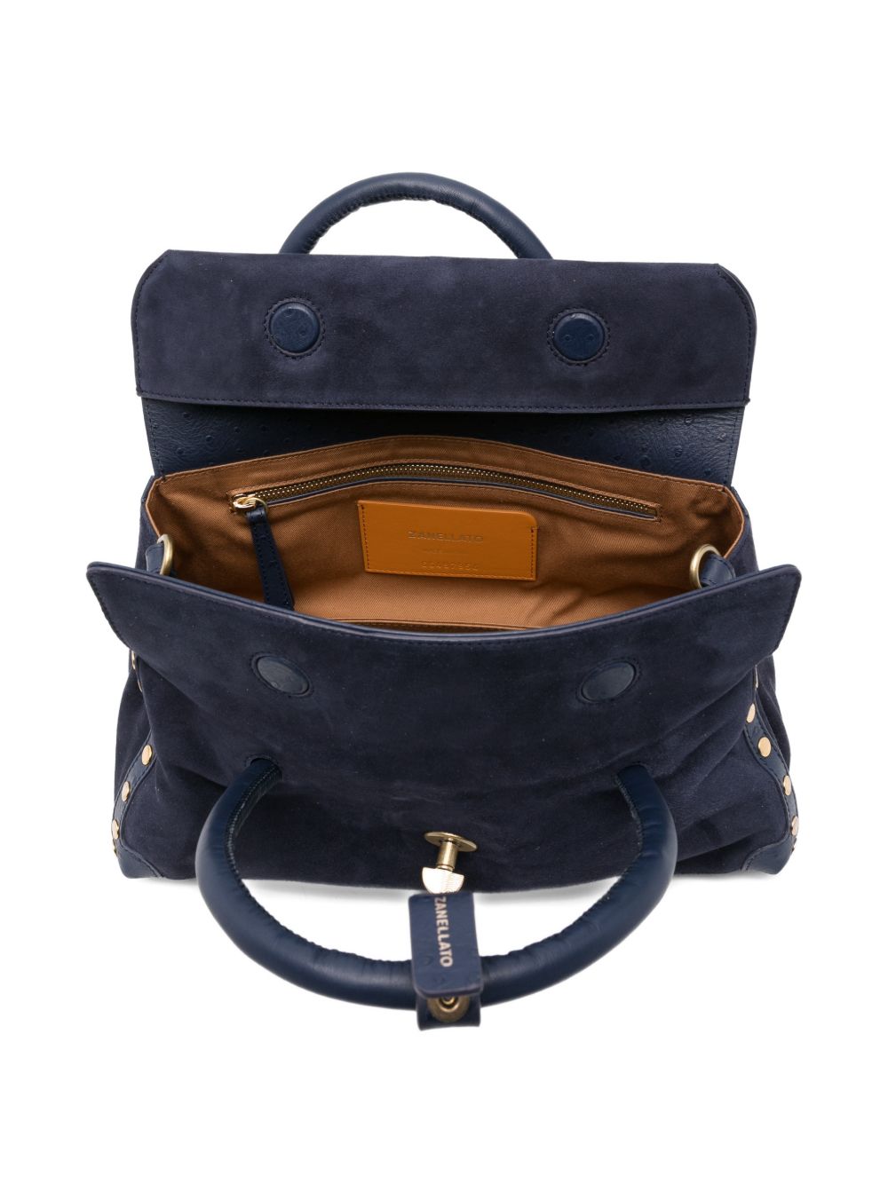 Zanellato Dotta Baby Suede Handbag Blue blue