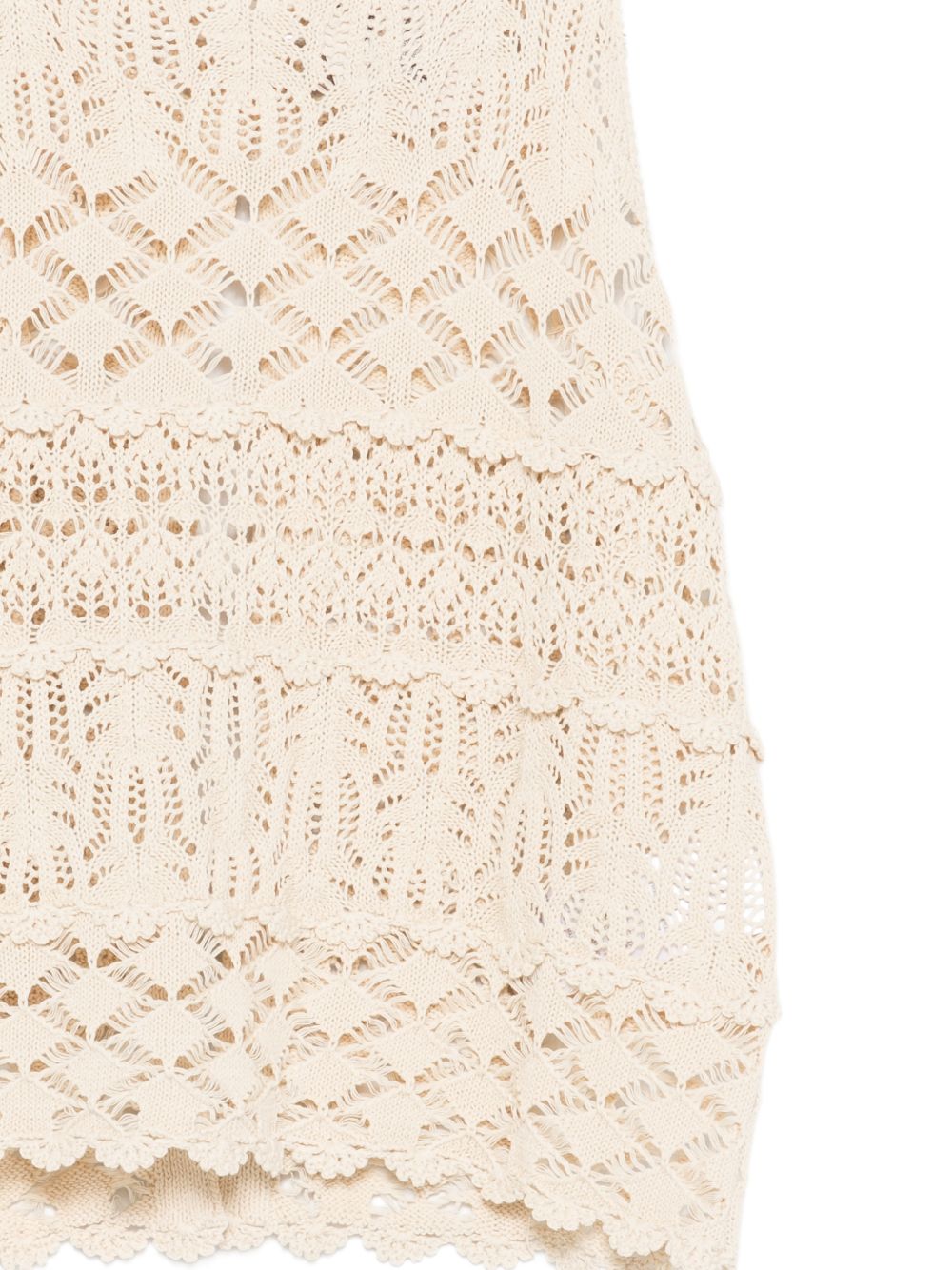 Semicouture Openwork Knit Cotton Top White
