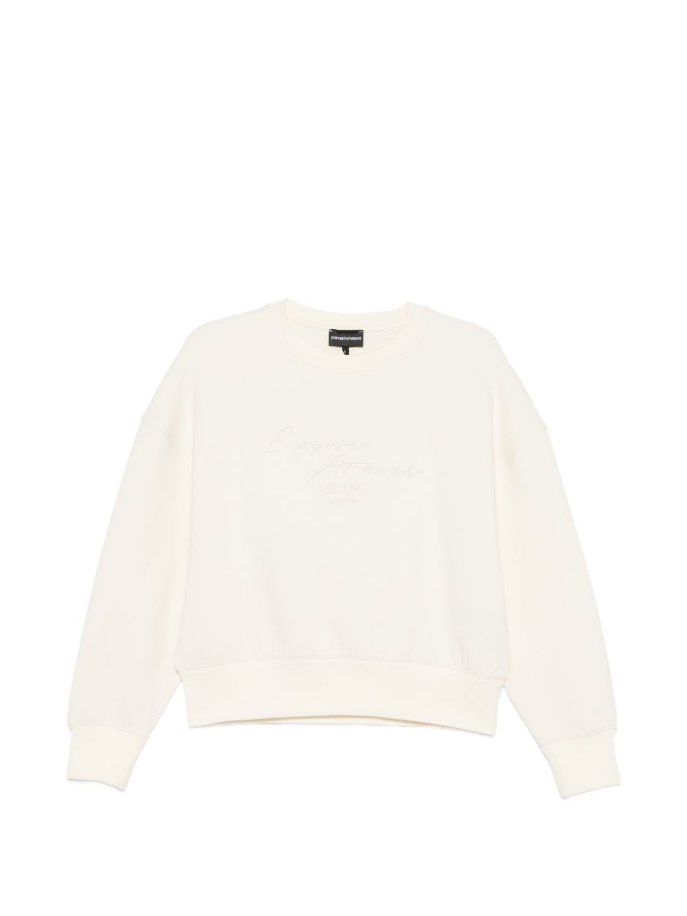 emporio armani crewneck cotton sweatshirt beige