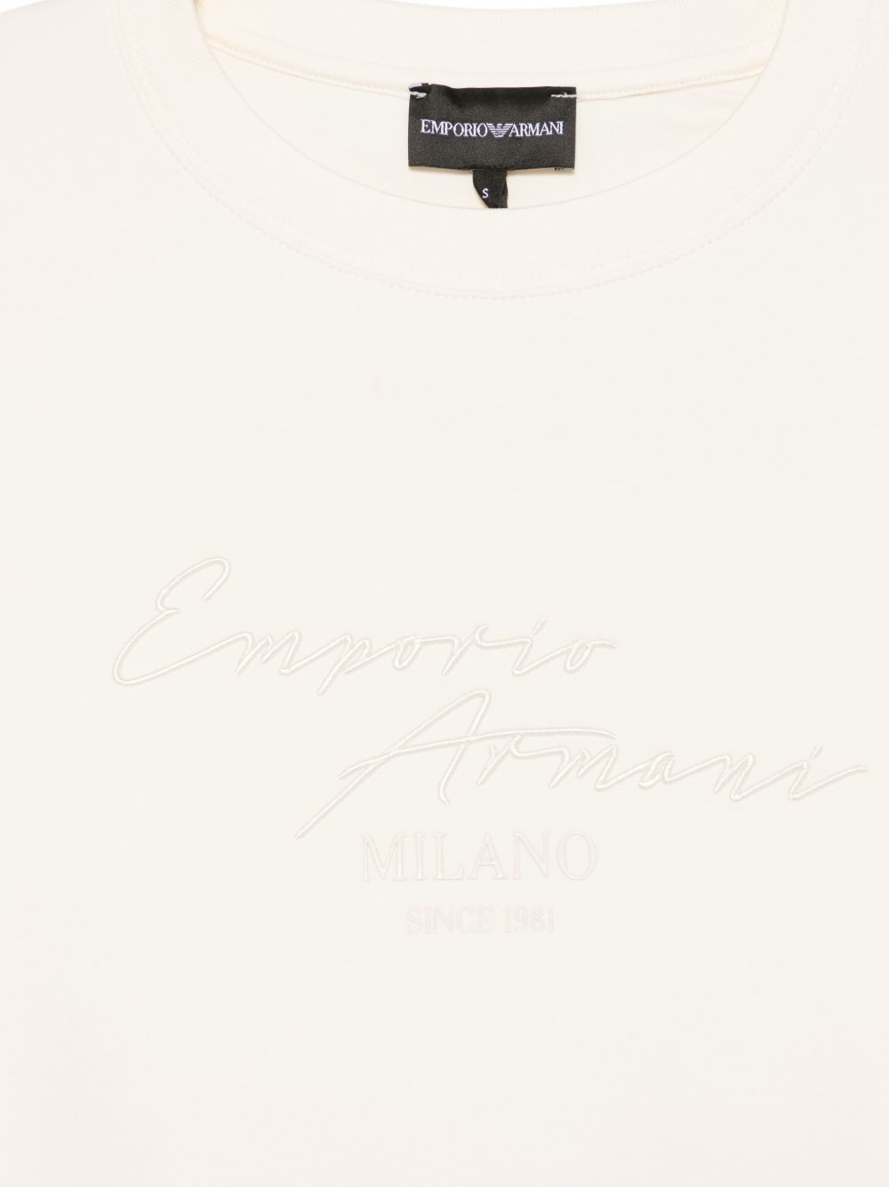 emporio armani crewneck cotton sweatshirt beige