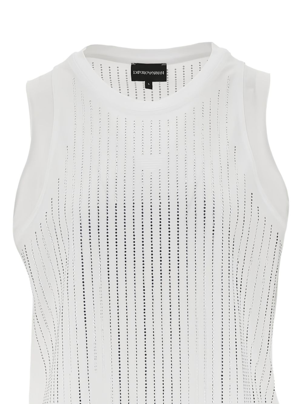 Emporio Armani Cotton Perforated Tank Top White White