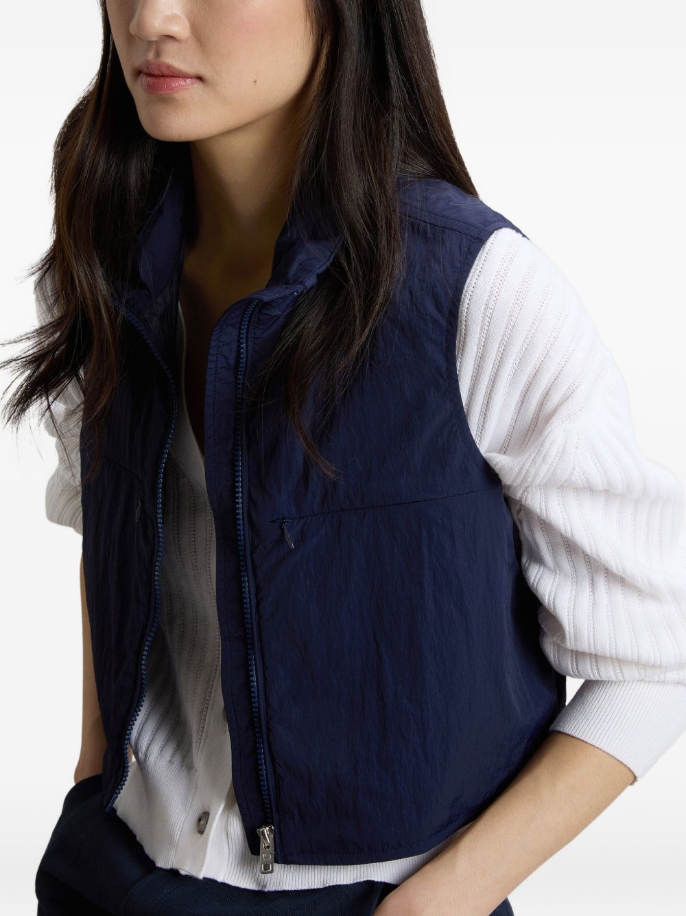 Woolrich Zip-Up Technical Vest Blue blue