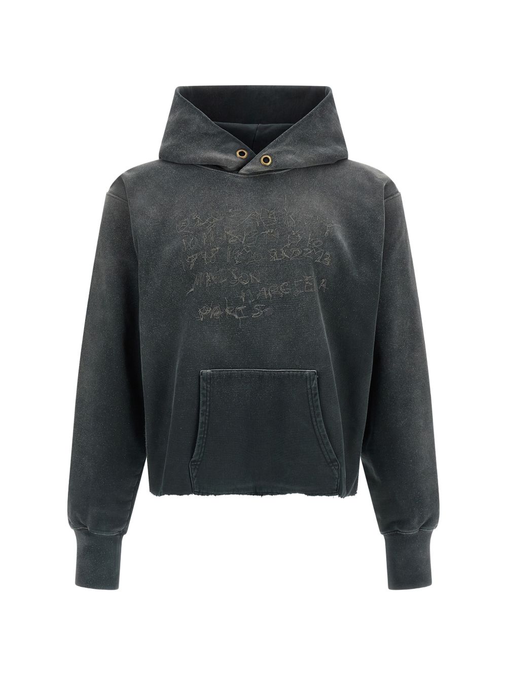 Maison Margiela Logo Cotton Hoodie Black Black