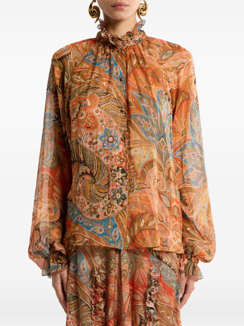 Etro Printed silk shirt PINK