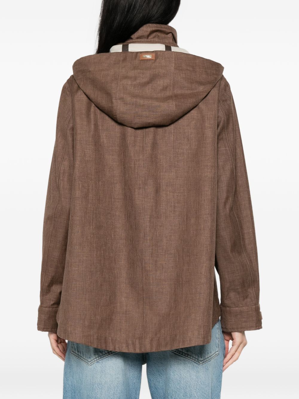 Herno Hooded blouson jacket Brown